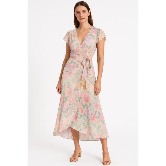 Spell And The Gypsy Collective Dress Womens Small Lilac Floral Wrap Boho Festiva - Picture 1 of 12